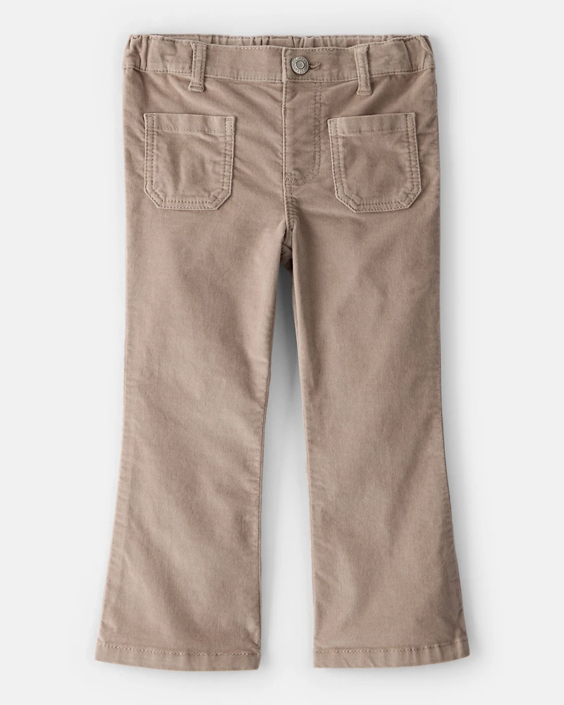 Toddler Girl Velvety Flare Pants - Brown