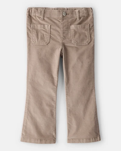 Toddler Girl Velvety Flare Pants - Brown
