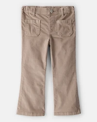 Toddler Girl Velvety Flare Pants - Brown