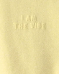 Toddler Girl 'I Am The Vibe' French Terry Pullover Sweatshirt - Yellow