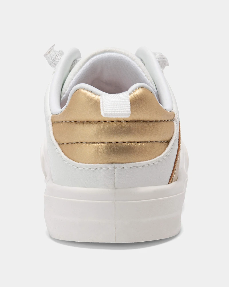 Toddler Girl Casual Sneakers - White/Gold