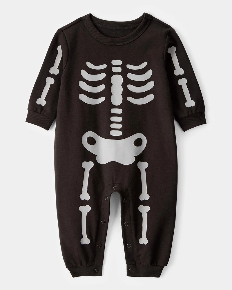 Baby Skeleton Long-Sleeve Jumpsuit - Black