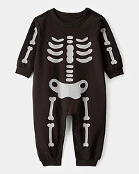 Baby Skeleton Long-Sleeve Jumpsuit - Black
