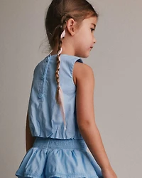 Toddler Girl Bubble Hem Top - Blue