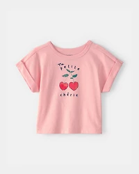 Baby Girl Cherry Top - Pink