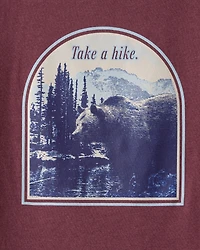 Boys Take A Hike Mountain Short-Sleeve Graphic Tee - Burgundy