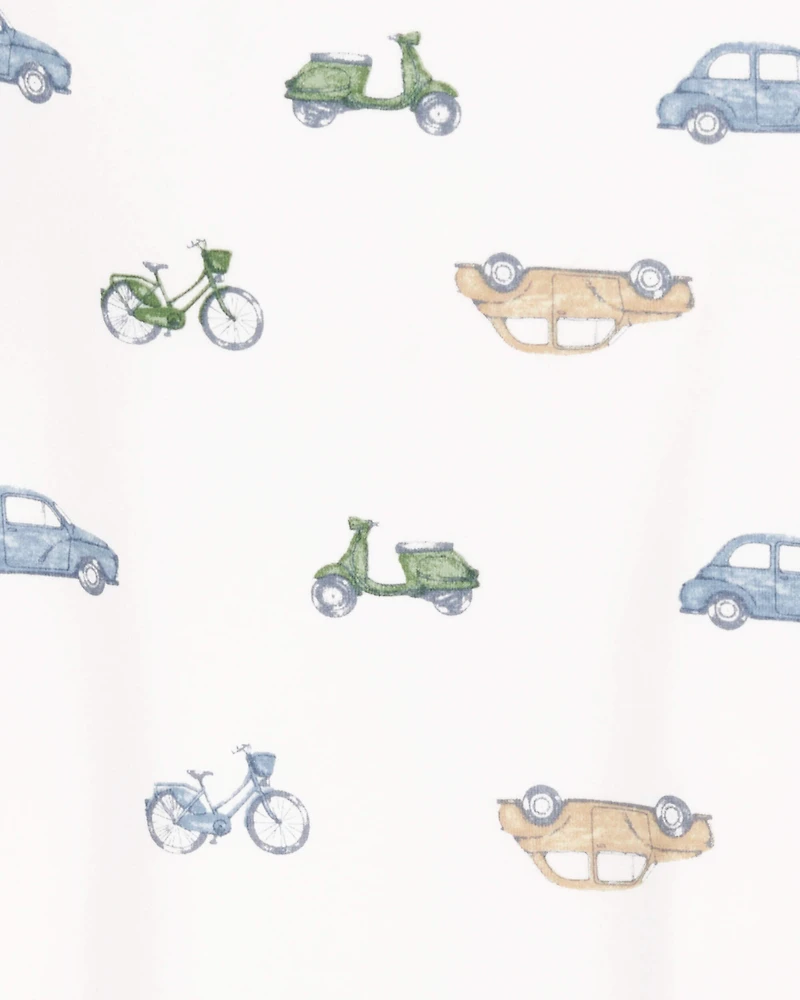 Toddler Boy Car Print PurelySoft 2-Piece Pajamas - Ivory