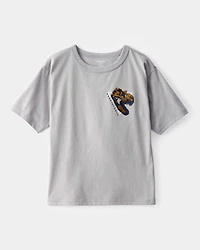 Kid Prehistoric Dinosaur Short-Sleeve Graphic Tee - Grey