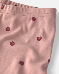 Girls 2-Piece Organic Cotton Pajamas in Apples