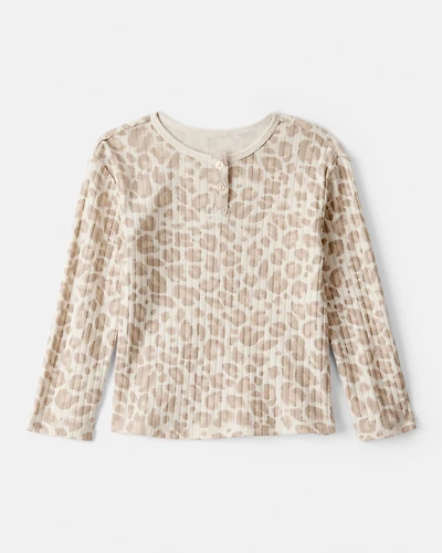 Toddler Girl Leopard Long-Sleeve Top - Cream