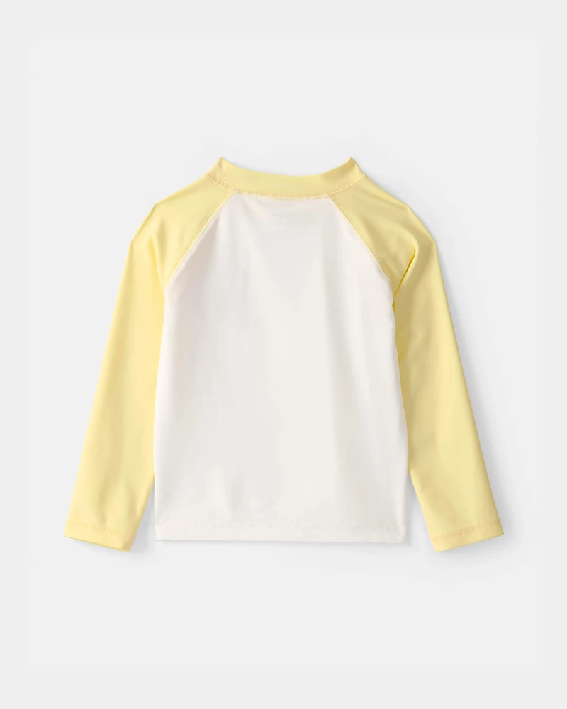 Toddler Boy 2-Piece Lemon Rashguard & Swim Trunk Set - Yellow/Blue/White