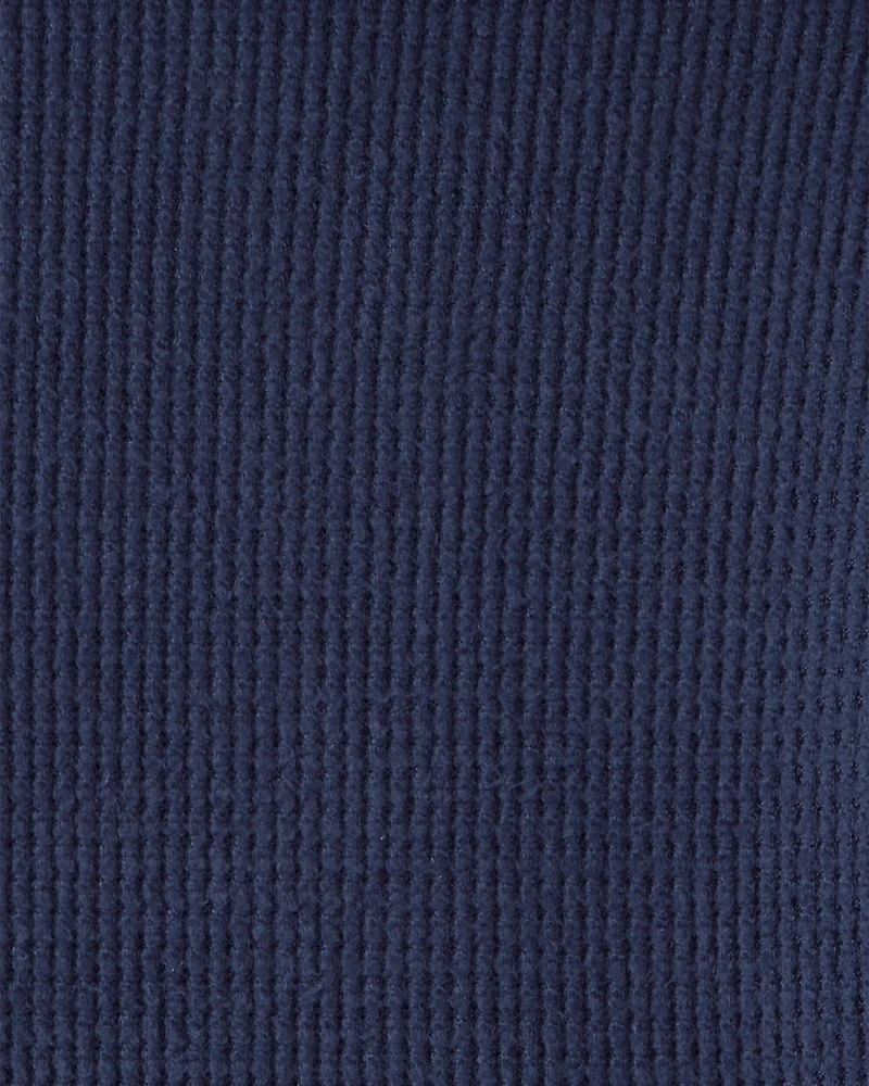 Girls Thermal Hooded Top - Navy