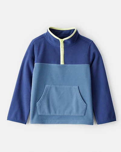 Boys Color Block Microfleece Quarter-Zip Pullover
