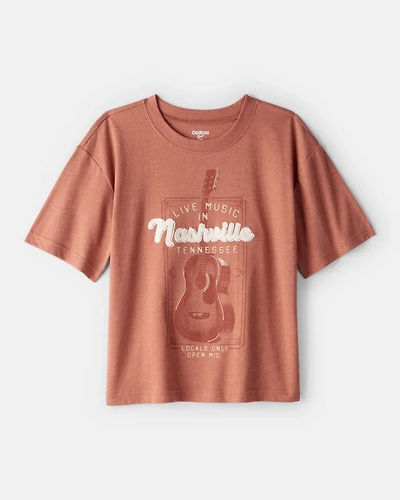 Boys Nashville Music Short-Sleeve Graphic Tee - Brown