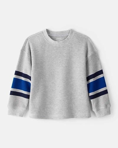Toddler Boy Thermal Long-Sleeve T-Shirt - Grey/Navy