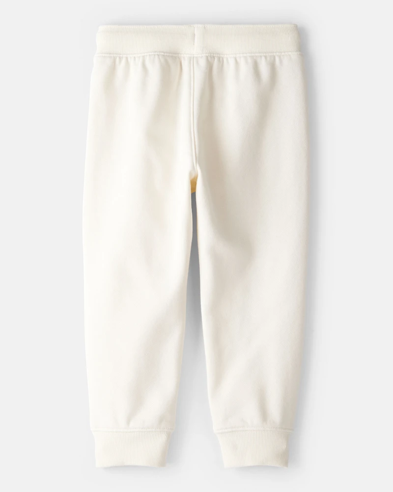 Toddler Girl Drawstring Joggers - Cream