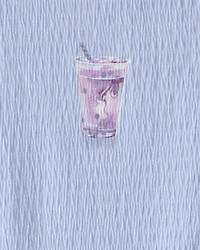 Girls Boba Tea Ruched Top - Blue