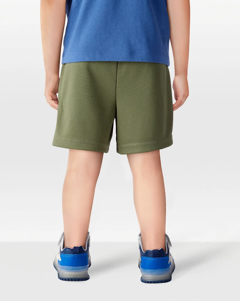 Toddler Boy Active Mesh Shorts - Green