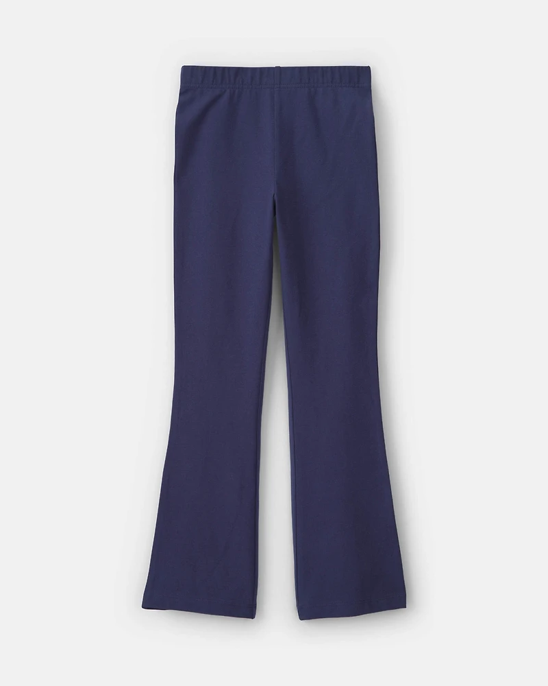 Girls Pull-On Stretch Flare Leggings - Navy Blue