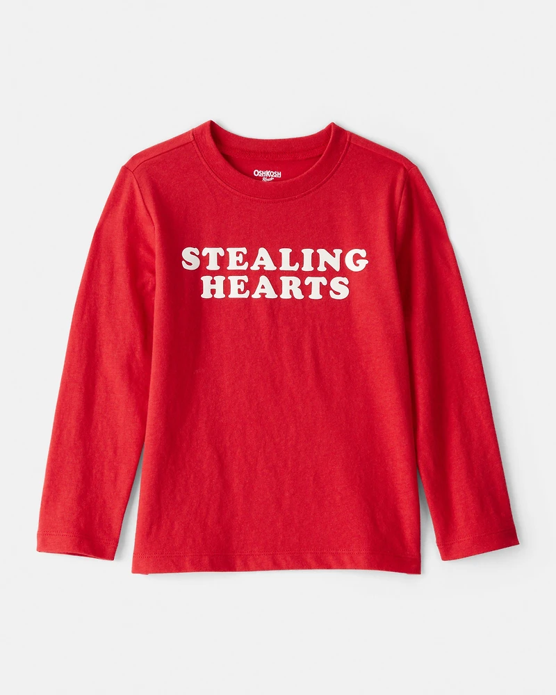 Toddler Boy Heart Long-Sleeve Graphic Tee - Red