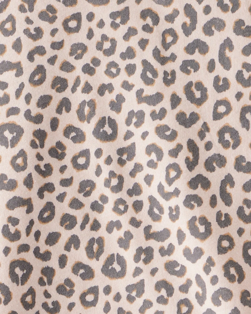 Girls Leopard Print Long-Sleeve Top - Brown