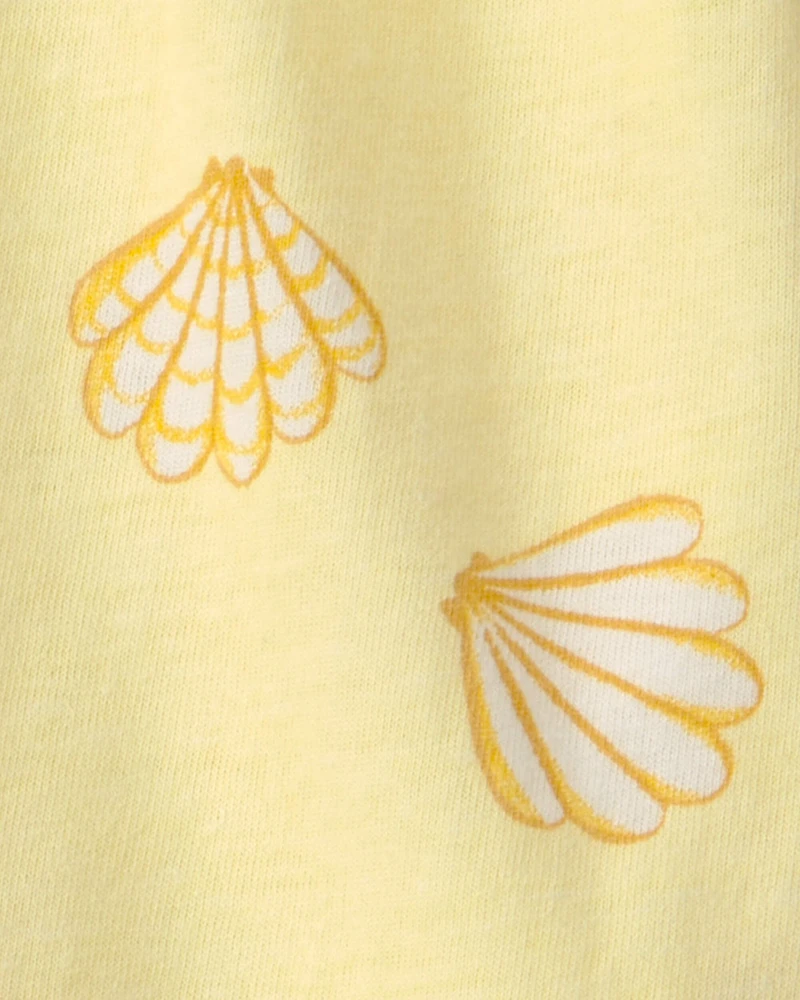 Baby Girl 2-Piece Shell Top & Short Set - Yellow/White