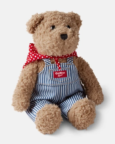 Boys 'Josh B'gosh' Bear Plush with Hickory Stripe Overalls