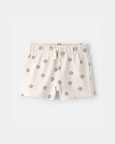 Baby Soccer French Terry Shorts - Ivory