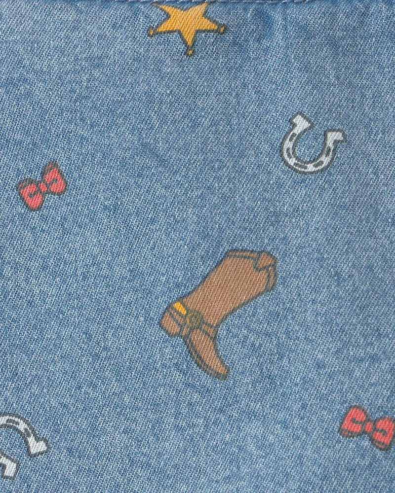 Baby Girl Pixar© Toy Story Chambray Skort - Medium Wash