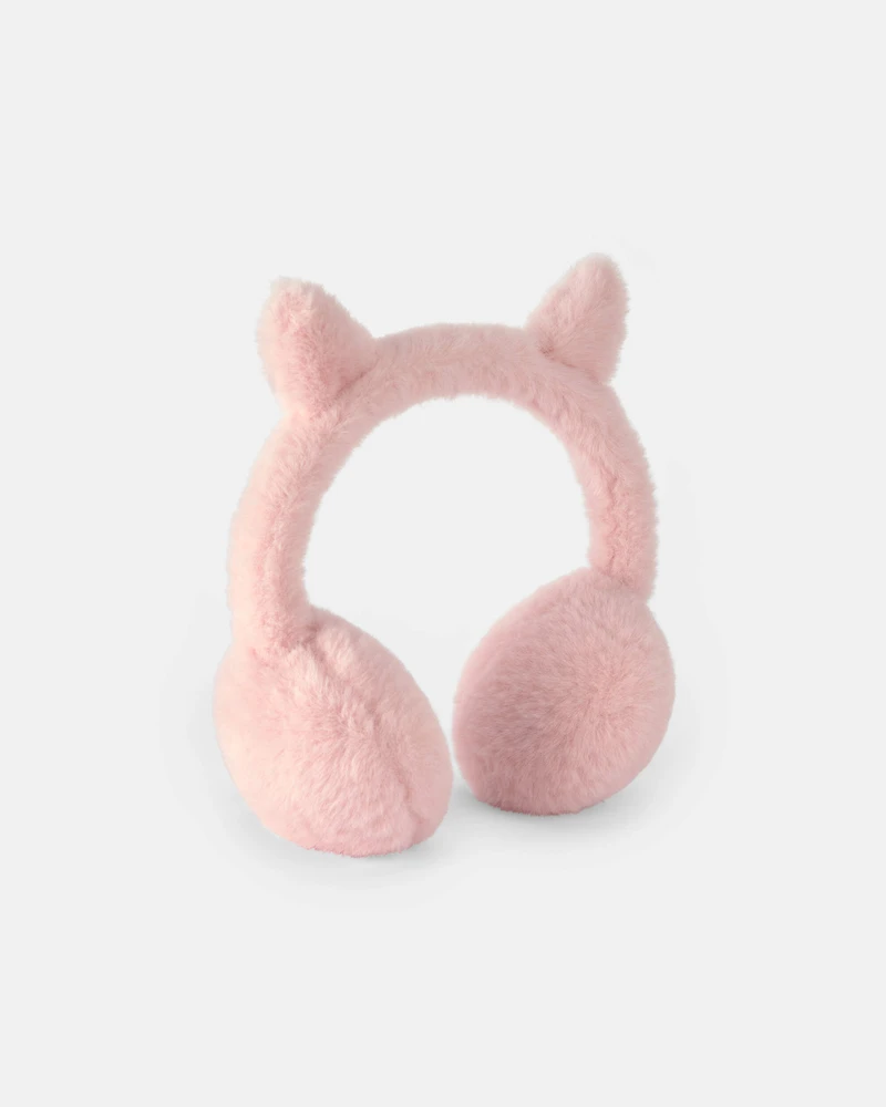 Toddler Girl Cat Earmuffs - Pink