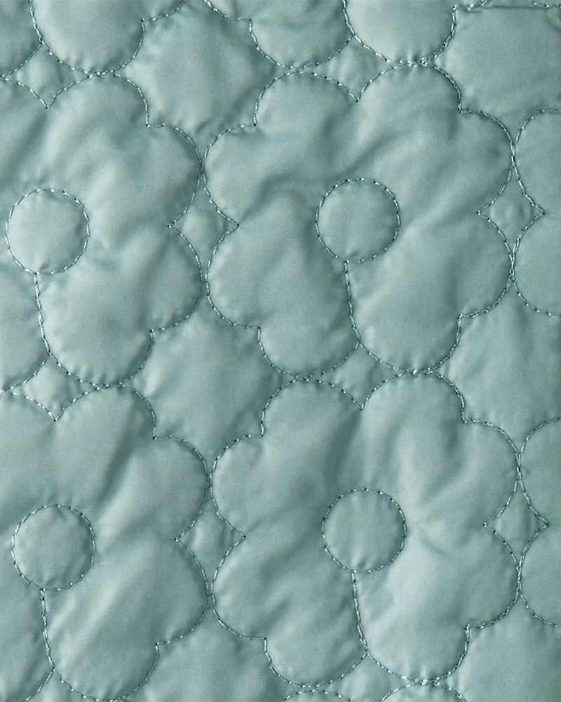 Girls Flowers Long-Sleeve Midweight Quilted Jacket - Green