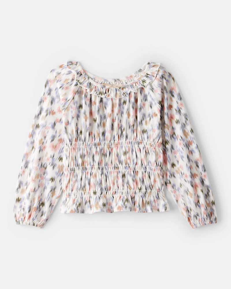 Girls Printed Long-Sleeve Top