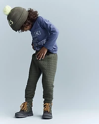 Toddler 'Hot Cocoa Club' Long-Sleeve Pocket Relaxed Graphic Tee - Dark Blue