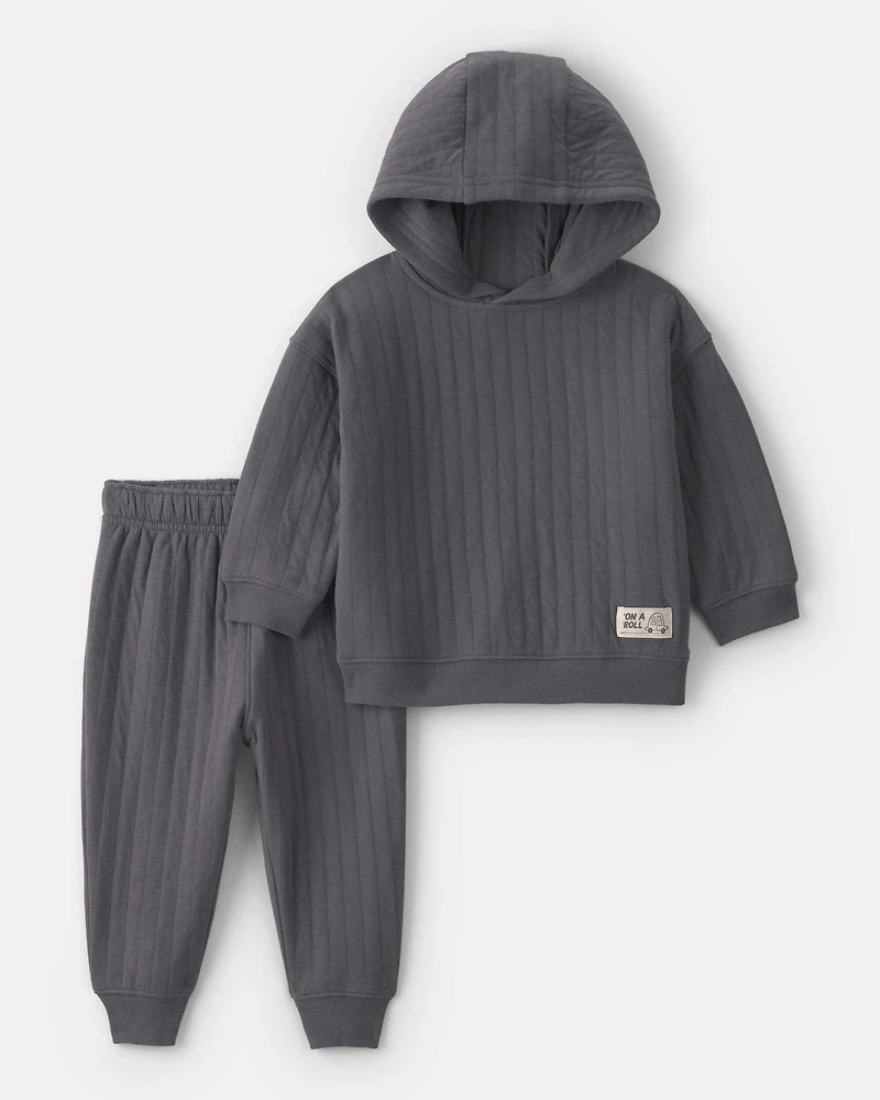 Baby Boy 2-Piece Hooded Tee & Pant Set - Grey