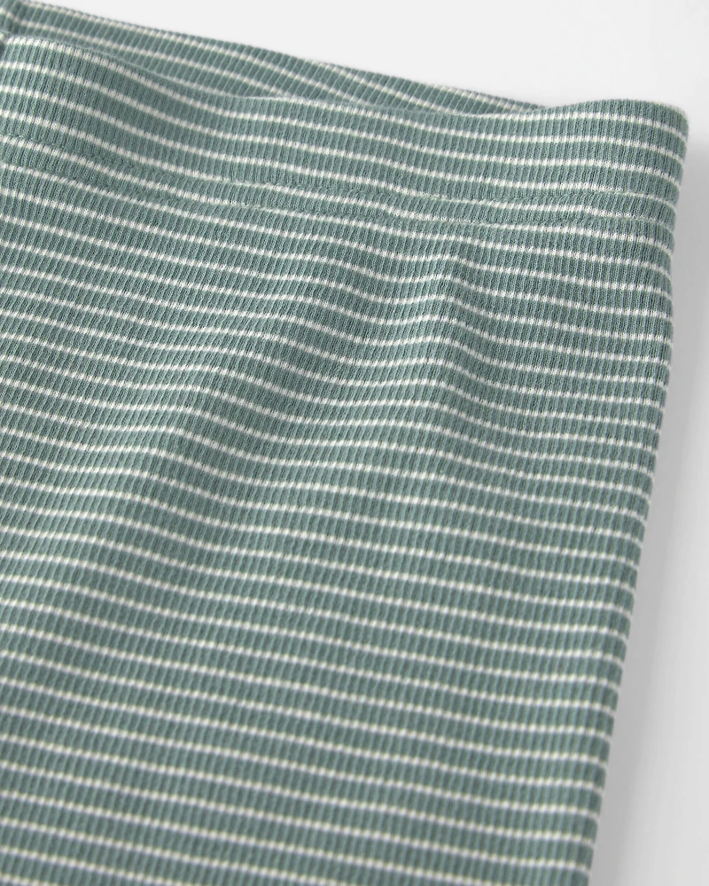 Kids 2-Piece Organic Cotton Ribbed Pajamas in Stripes