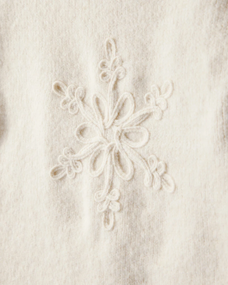 Toddler Girl Snowflake Long-Sleeve Sweater - Cream
