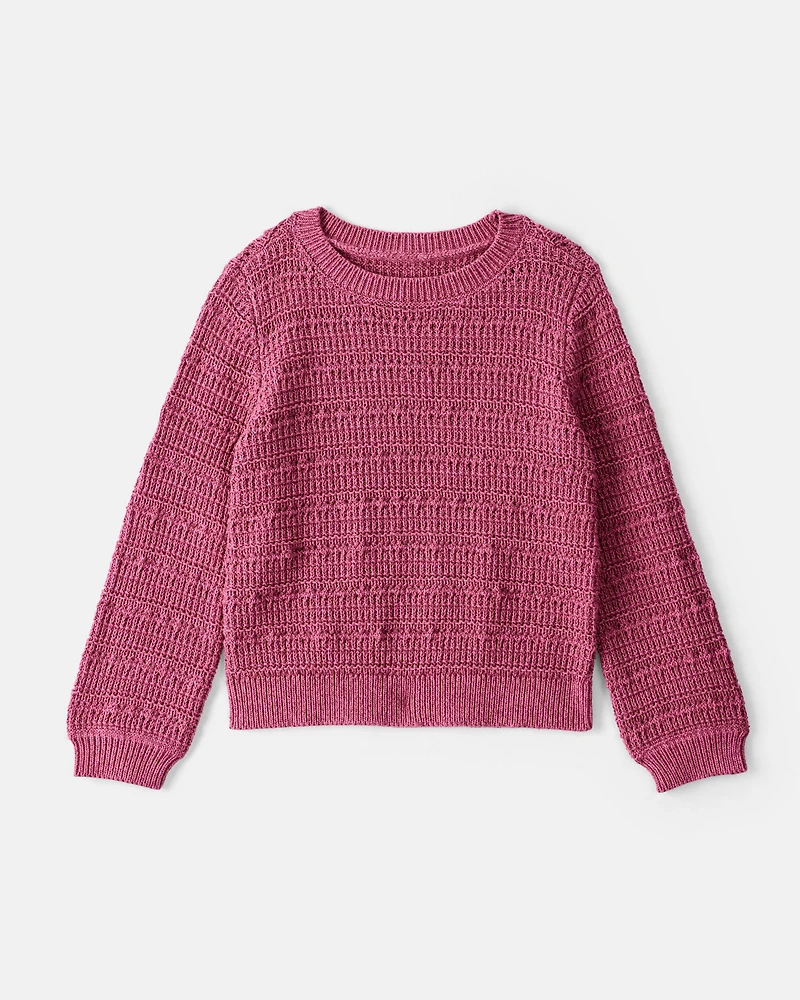 Toddler Girl Long-Sleeve Sweater - Pink