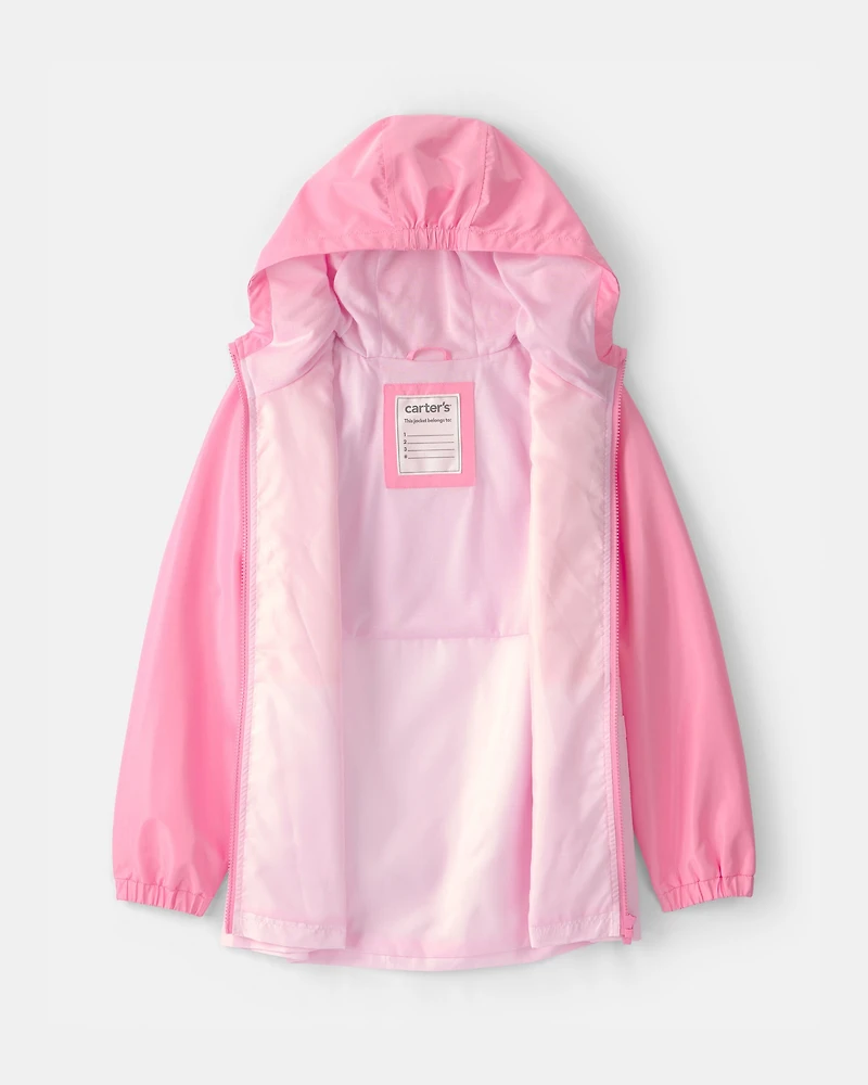 Girls Colorblock Raincoat - Pink