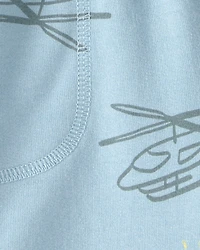 Toddler Boy Helicopter French Terry Shorts - Blue