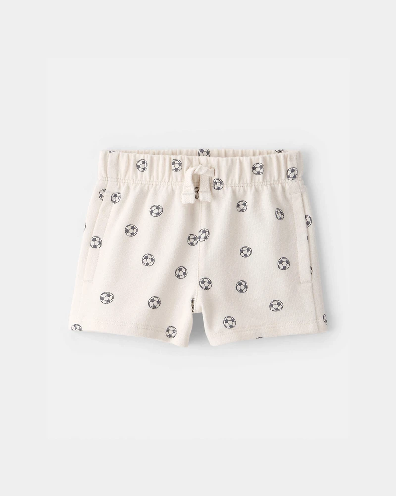 Baby Soccer French Terry Shorts - Ivory