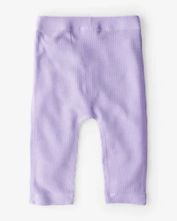 Baby Girl Paint Print PurelySoft Pull-On Pants - White/Purple