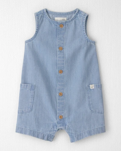 Baby Organic Cotton Chambray Romper