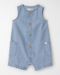 Baby Organic Cotton Chambray Romper