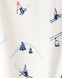 Baby Organic Cotton Sleep & Play Pajamas in Snowy Slopes Print