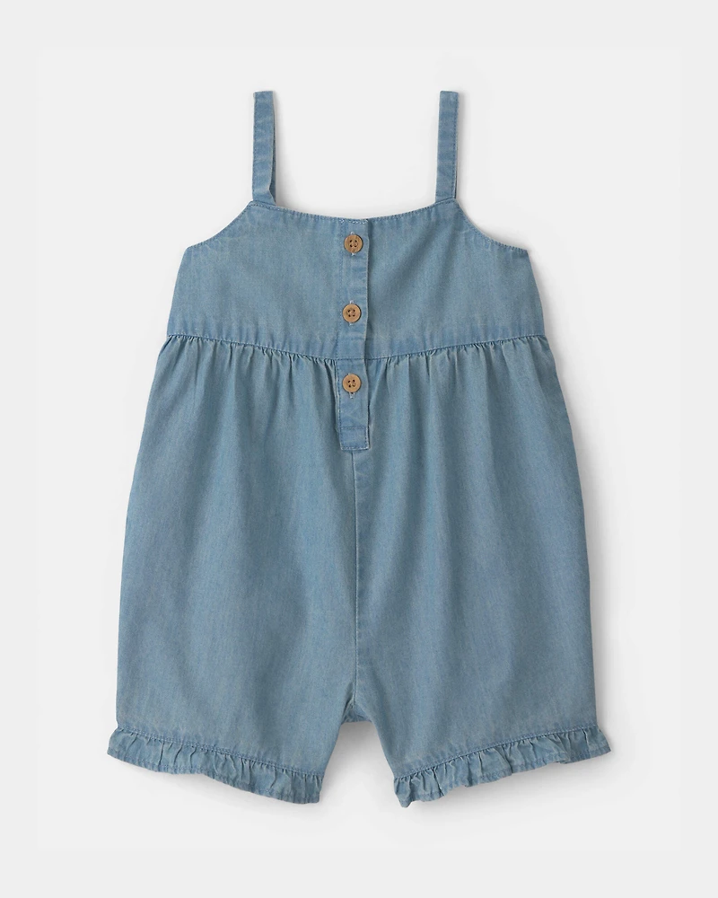 Baby Girl Chambray Sleeveless Romper