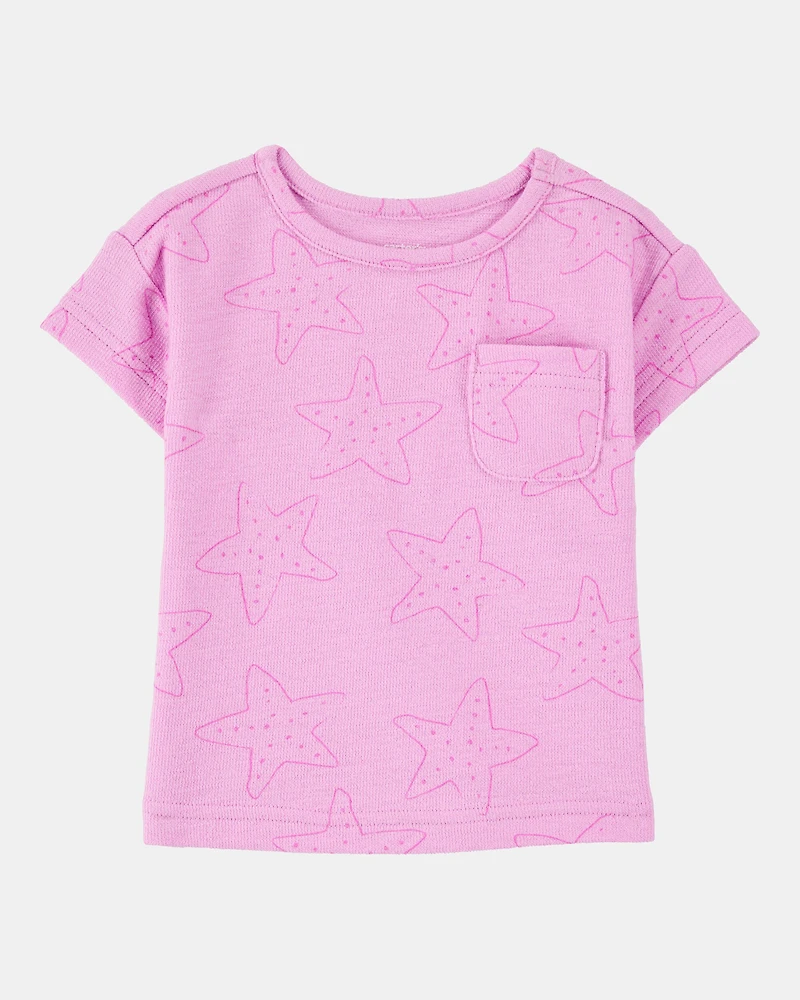 Baby Girl Short-Sleeve Pocket Tee - Pink