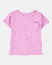 Baby Girl Short-Sleeve Pocket Tee - Pink