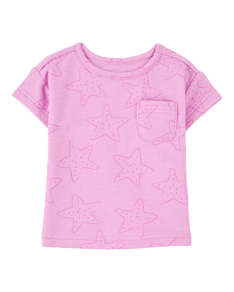 Baby Girl Short-Sleeve Pocket Tee - Pink