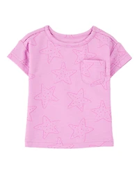 Baby Girl Short-Sleeve Pocket Tee - Pink