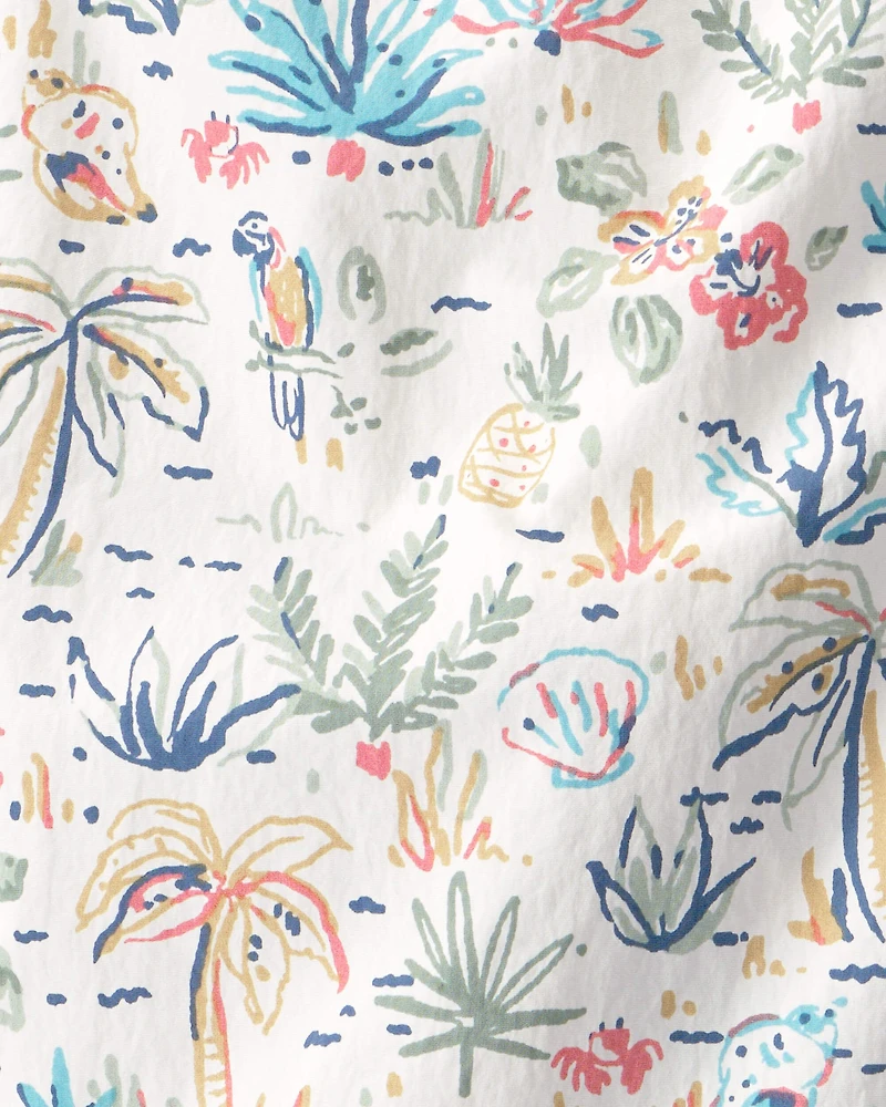 Boys Recycled Swim Trunks in Tropical Paradise